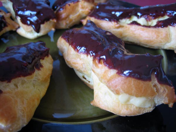 tray of eclairs