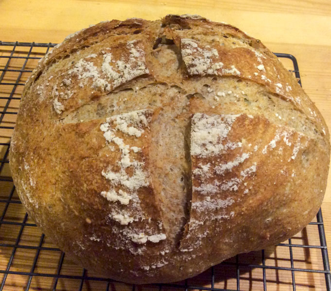 Simple Rustic Levain With Sunflower Seeds 