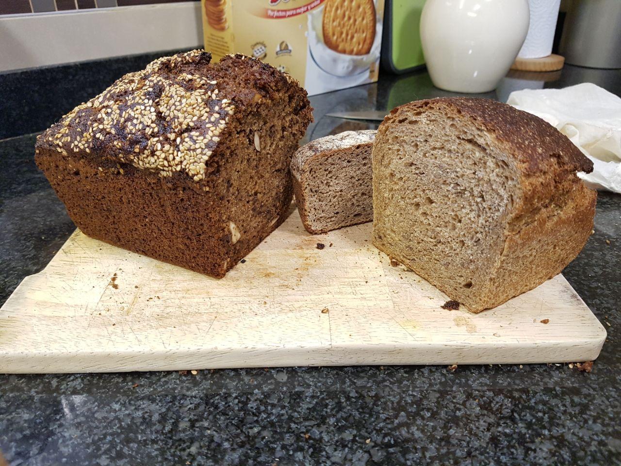 my three breads side by side