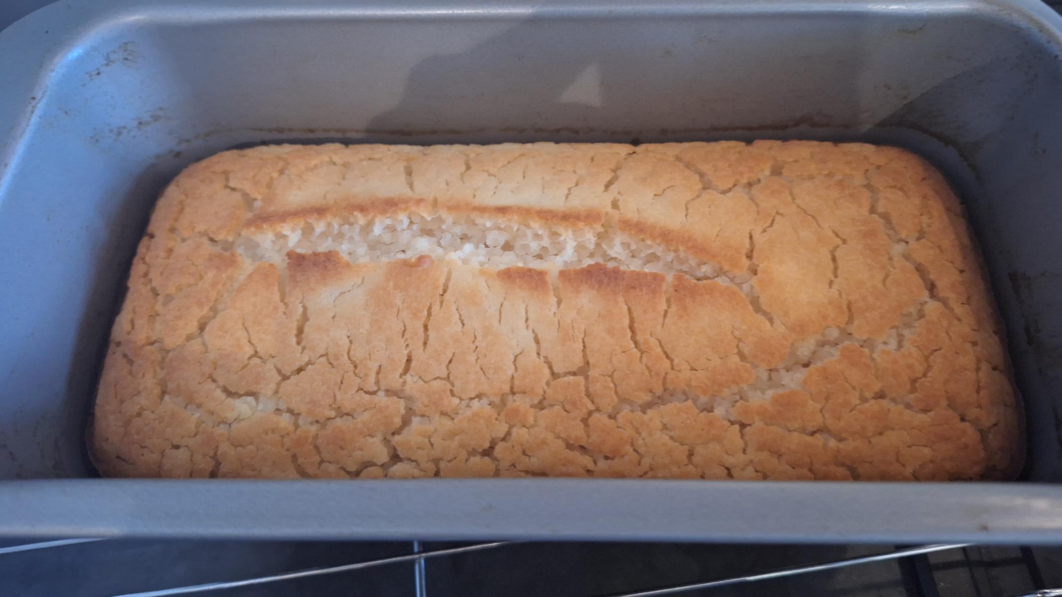  Rice bread still in pan after baking