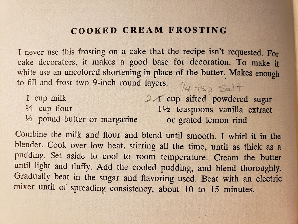 Cooked Cream Frosting recipe