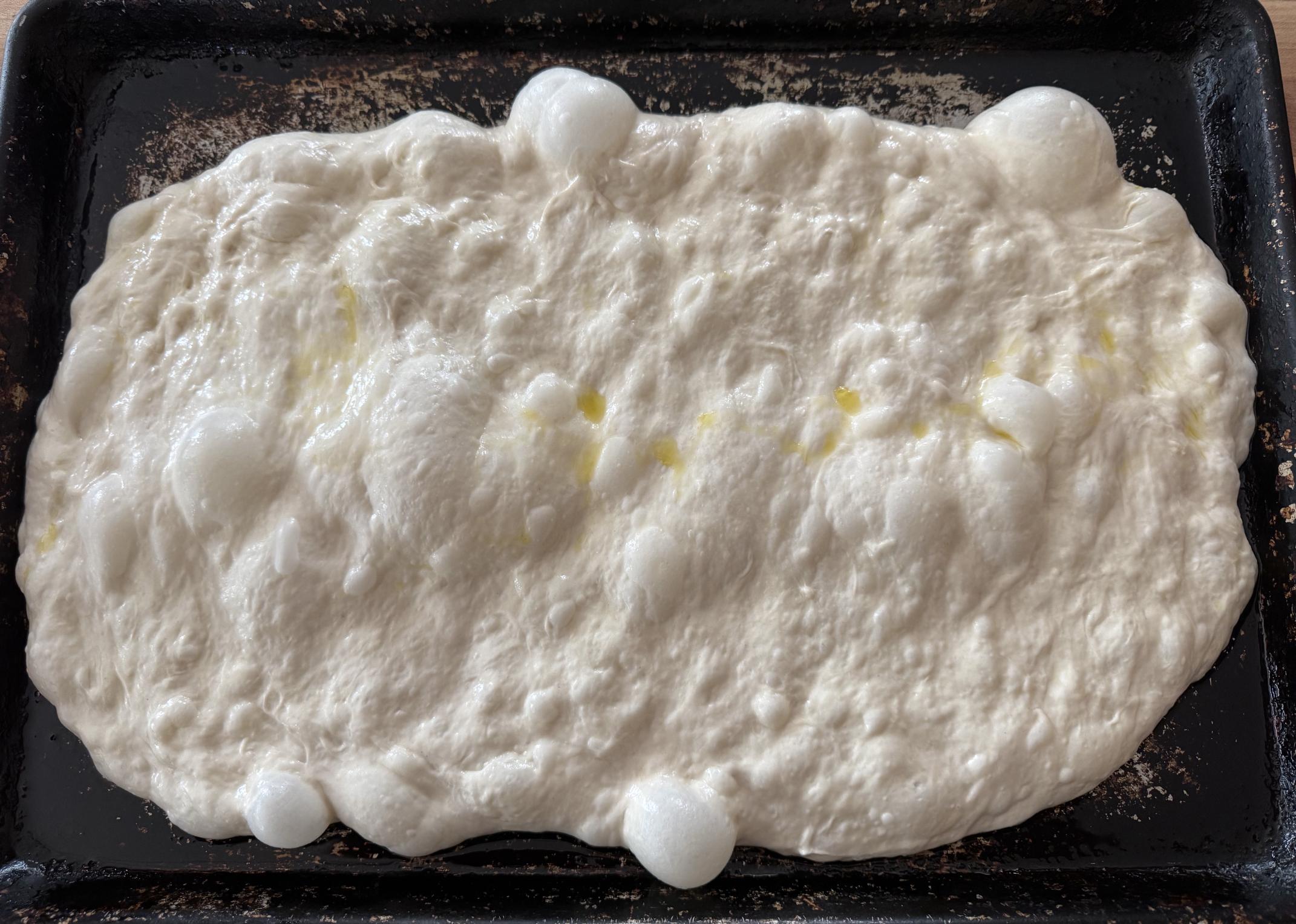 Focaccia on the rise