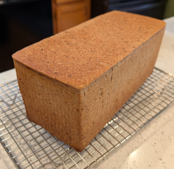 Pullman loaf baked into mini oven