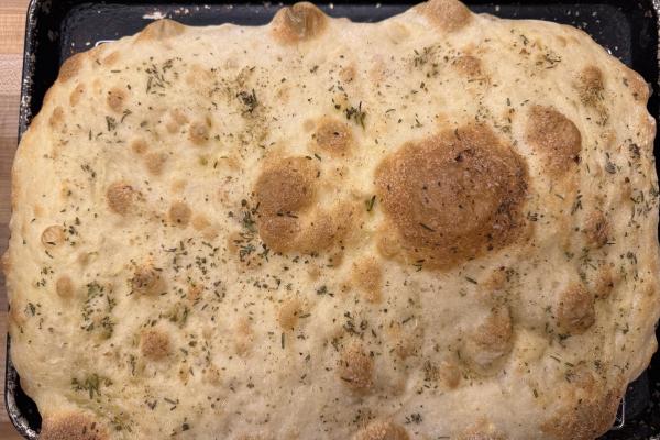 Bubbly Focaccia from biga