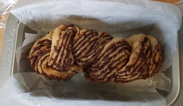 Babka loaf - in pan; pre-proof