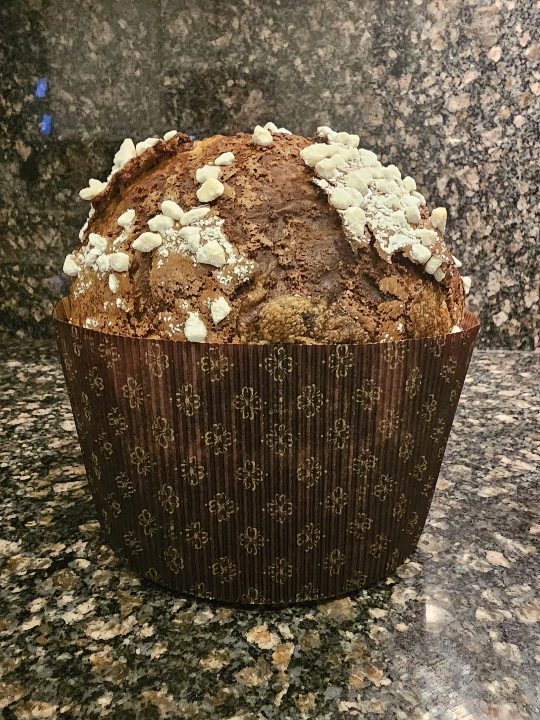 standing panettone loaf