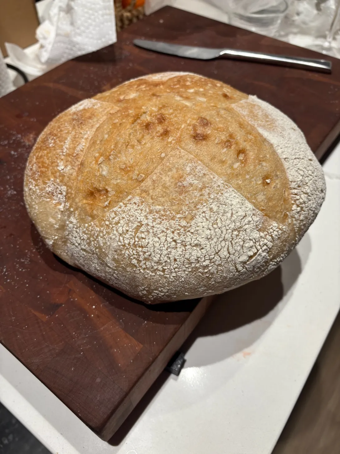 loaf with ill-defined sore lines. 