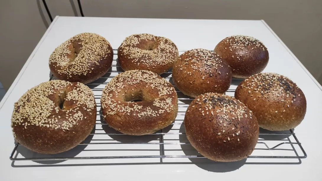 rolls and bagels cooling