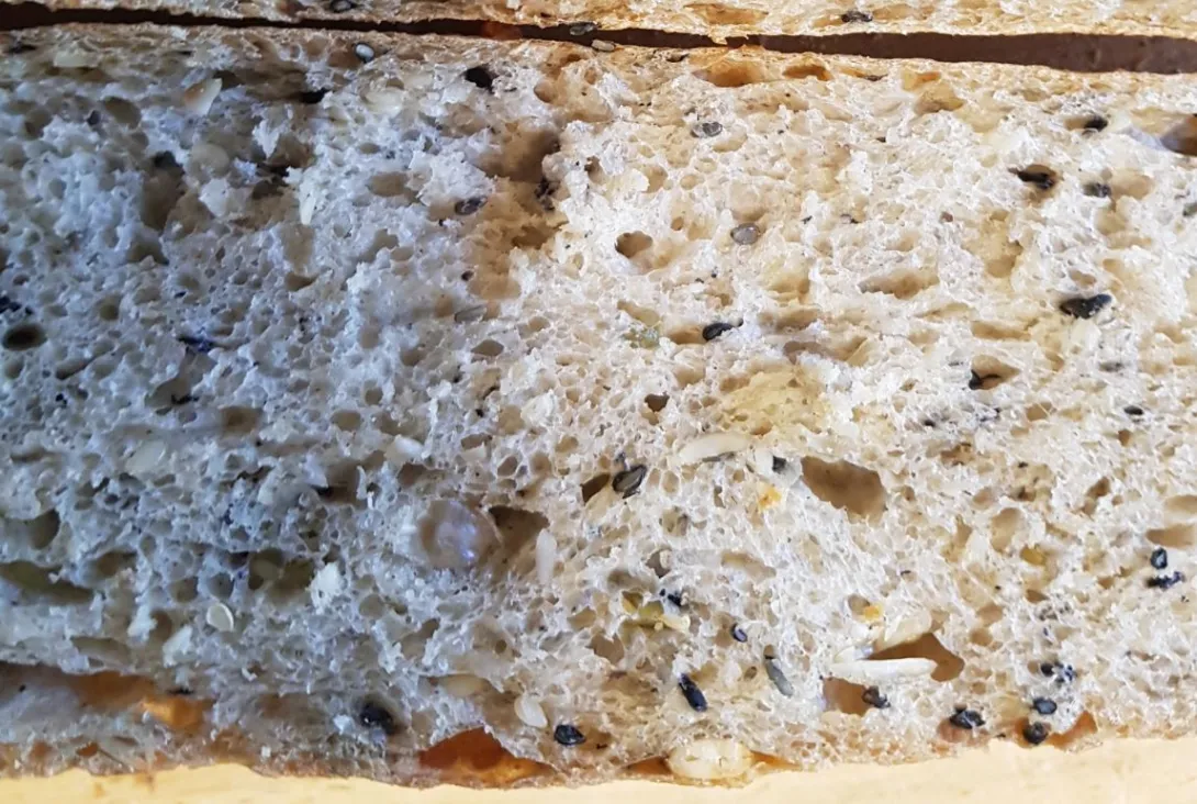 Seeded baguette a la Alfanso - crumb detail