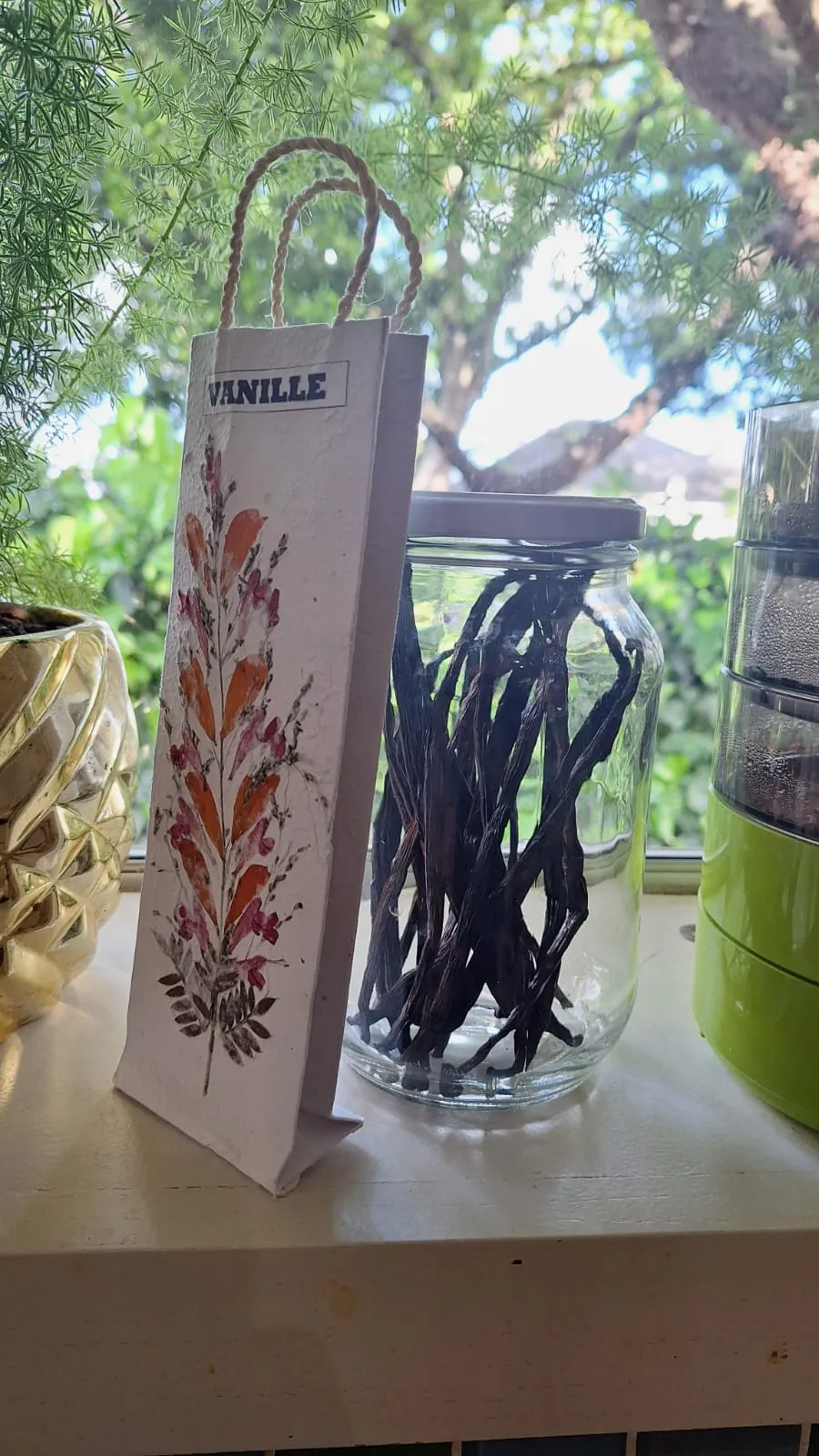 17 vanilla pods in a glass jar